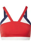 PERFECT MOMENT MESH-TRIMMED STRETCH SPORTS BRA
