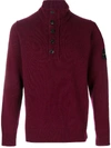 STONE ISLAND STONE ISLAND ZIPPED HIGH NECK SWEATER - PINK