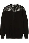 GIVENCHY LACE-TRIMMED KNITTED SWEATER