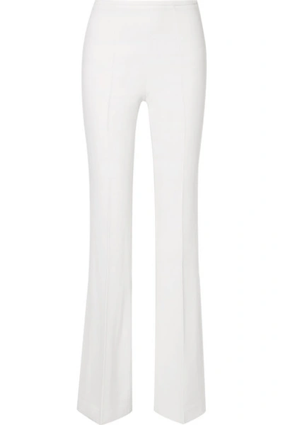 Michael Kors High-rise Double-crepe Flared-leg Pants In White