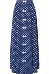 REBECCA DE RAVENEL LOLITA POLKA-DOT SILK-CREPE MAXI SKIRT