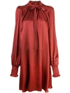 ADAM LIPPES ADAM LIPPES TIE NECK SHIRT DRESS - 橘色