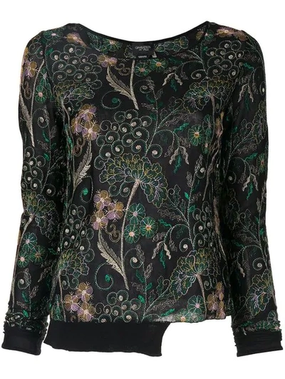 Giambattista Valli Floral Embroidered Sweatshirt In Black