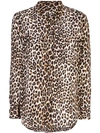 EQUIPMENT LEOPARD PRINT FITTED BLOUSE