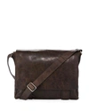 Frye Logan Flap Messenger Bag In Dark Brown