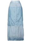 JIL SANDER JIL SANDER DECONSTRUCTED MIDI SKIRT - BLUE