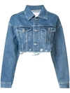 GROUND ZERO DISTRESSED CROPPED DENIM JACKET