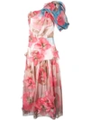 PETER PILOTTO ONE SHOULDER FLORAL EMBROIDERED DRESS