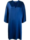 GIANLUCA CAPANNOLO GIANLUCA CAPANNOLO V-NECK SHIFT DRESS - BLUE