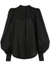 ACLER ACLER PUFF SLEEVE SHIRT - BLACK