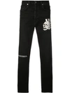 LOST DAZE LOST DAZE SKULL LEAF JEANS - 黑色