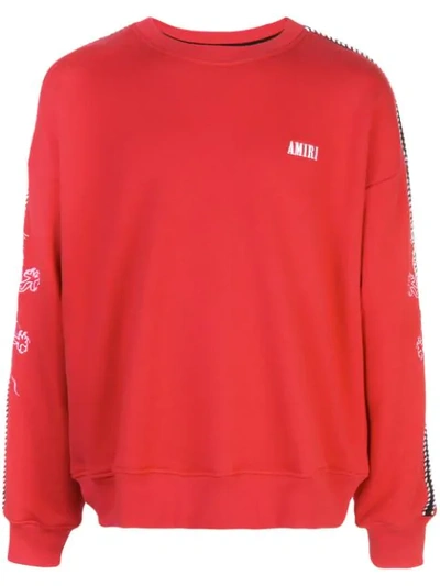 Amiri Sweatshirt In Red Cotton