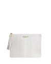 Gigi New York All-in-one Python-embossed Leather Clutch In White
