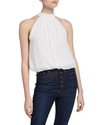 Alice And Olivia Maris Halter Neck Gathered Top In White