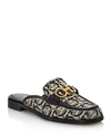 Ferragamo Women's Viggio Apron-toe Mules In Beige/nero Fabric