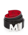 Mcm Reversible Signature Leather Belt In Red