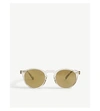 Oliver Peoples Gregory Peck Round Plastic Sunglasses, Clear/tortoise In Brown