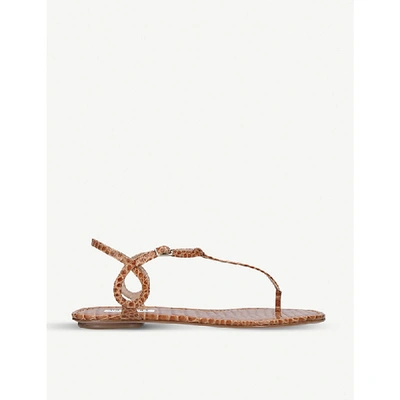 Aquazzura Almost Bare Crocodile-leather Sandals In Beige