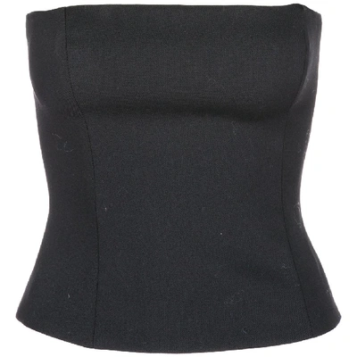 Versace Fitted Strapless Top In Black