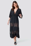 TRENDYOL TULUM LACE MAXI DRESS - BLACK