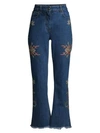 ETRO WOMEN'S FLORAL EMBROIDERED BOOTCUT JEANS,0400011099894