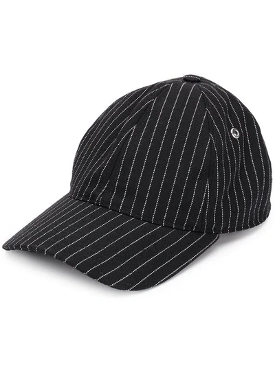 Ami Alexandre Mattiussi Pinstripe Cotton Baseball Cap In Black