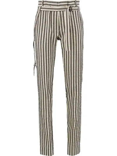 Ann Demeulemeester Striped Tailored Trousers In White