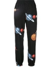 UNDERCOVER UNDERCOVER SPACE PRINT TRACK TROUSERS - BLACK