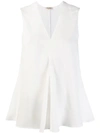 Blanca V-neck Top In White