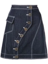 ACLER ACLER BUTTON FASTENED DENIM SKIRT - 蓝色