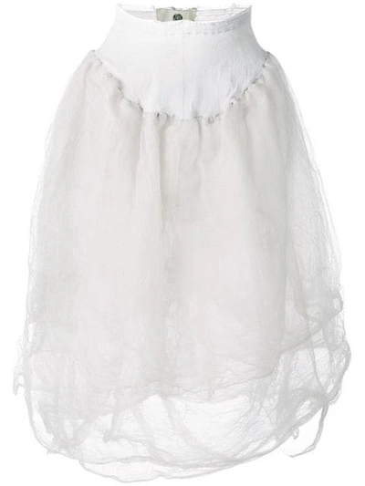 Marc Le Bihan Elasticated Waist Skirt In White