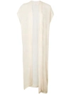 MES DEMOISELLES MES DEMOISELLES SHORT-SLEEVE LONG KIMONO - NEUTRALS