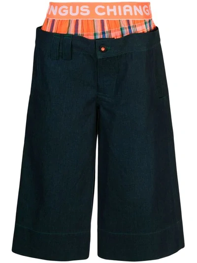 Angus Chiang Cropped Jeans With Boxer Trim - 蓝色 In Blue