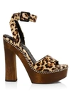 ALICE AND OLIVIA Faira Leopard-Print Calf Hair Platform Sandals