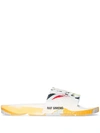 Adidas Originals Multicoloured Torsion Adilette Slides In White