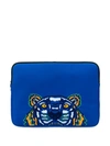 KENZO KENZO EMBROIDERED POUCH BAG - BLUE