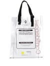 Marcelo Burlon County Of Milan Warning Transparent Pvc Shopping Bag In Neutrals