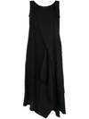 YOHJI YAMAMOTO YOHJI YAMAMOTO ASYMMETRIC HEM DRESS - BLACK