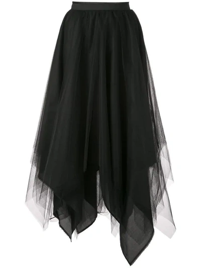 Marc Le Bihan Tulle Midi Skirt In Black