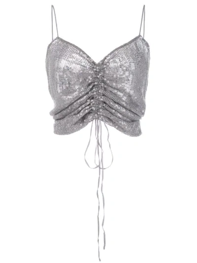 Ashish Sequin Ruched Camisole - 银色 In Silver