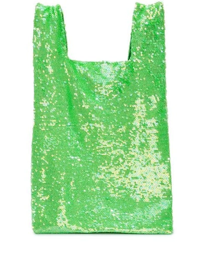 Ashish Sequin Slouchy Tote - 绿色 In Green