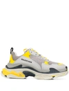 Balenciaga Triple S Logo-embroidered Leather, Nubuck And Mesh Sneakers In Grey