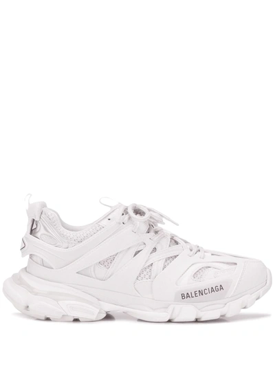 Balenciaga Track Faux Fur-lined Logo-detailed Mesh And Rubber Sneakers In Pastel