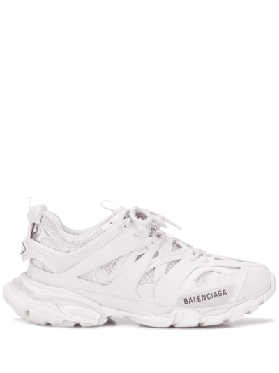 Balenciaga Track Faux Fur-lined Logo-detailed Mesh And Rubber Trainers In White