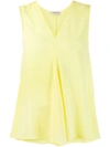 Blanca Sleeveless Flared Top In Yellow
