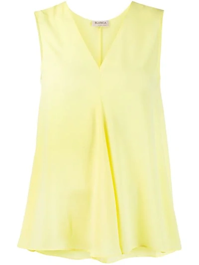 Blanca Sleeveless Flared Top In Yellow