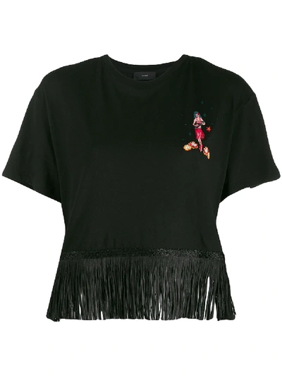 Alanui Fringed Hawaiian Hula T-shirt - Black