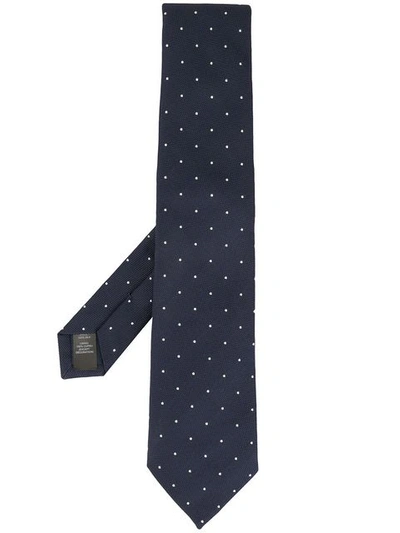 Gieves & Hawkes Polka-dot Embroidered Tie - 蓝色 In Blue