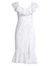 SALONI WOMEN'S ELLA BRODERIE ANGLAISE RUFFLE DRESS,0400011048445
