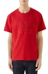 GUCCI TENNIS EMBROIDERED COTTON T-SHIRT,548334XJBCR